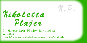 nikoletta plajer business card